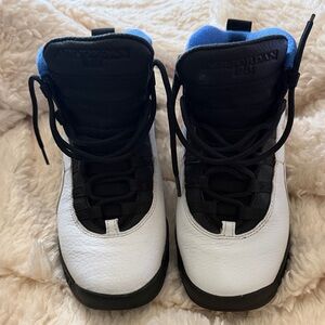 Jordan Kids Black and White Sneakers with Blue Accents